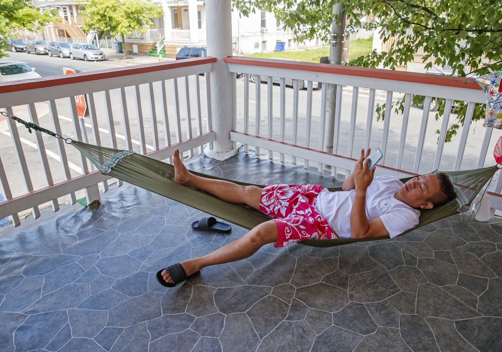 Relaxing on the porch